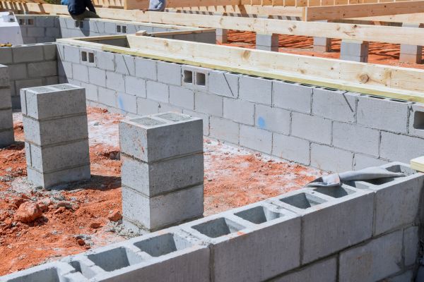 Cement Block Installation in Mchenry