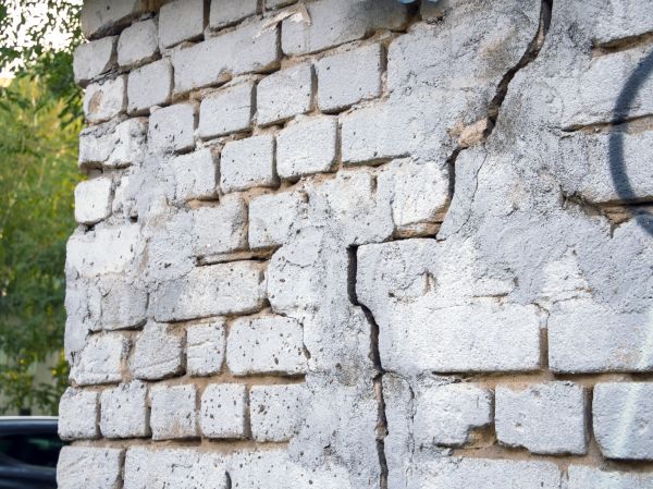 Cracked Brick Wall Repair in Mchenry
